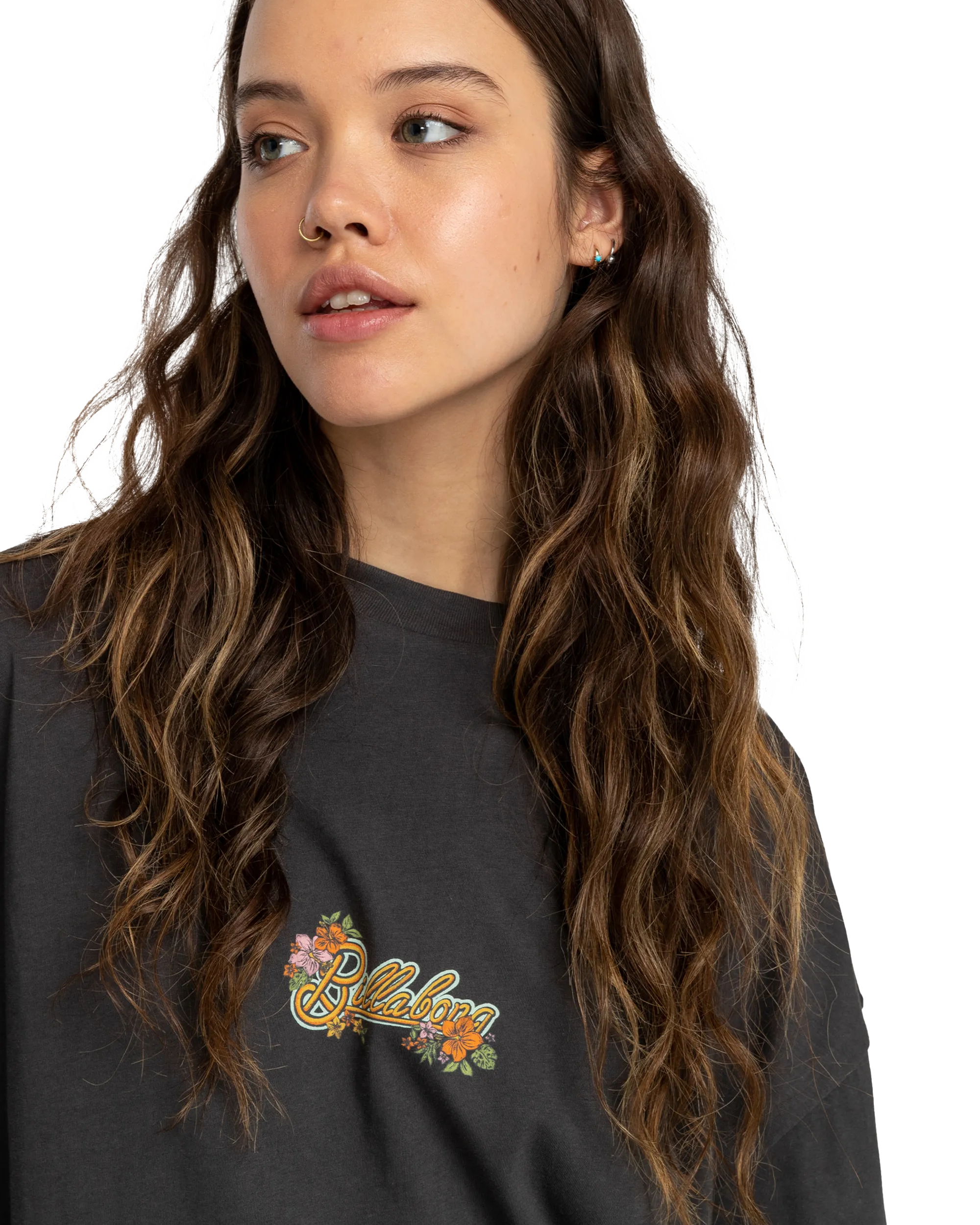 Beach Boyfriend Crop T-Shirt in Black Sands