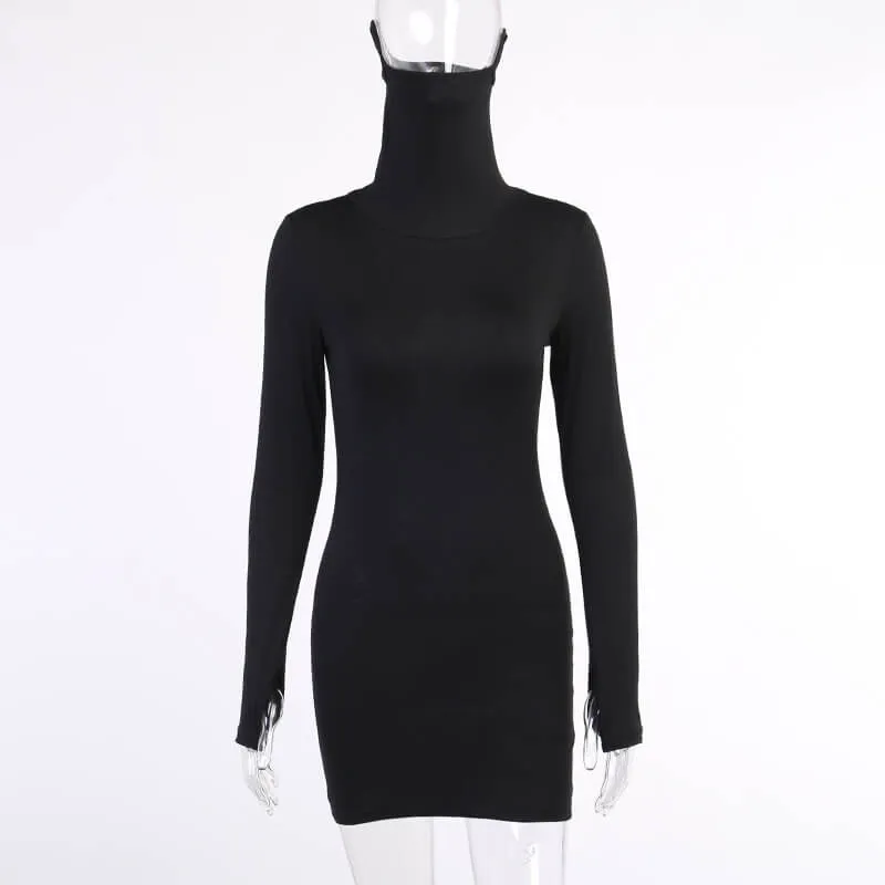 Cover Face Bodycon Short Dress