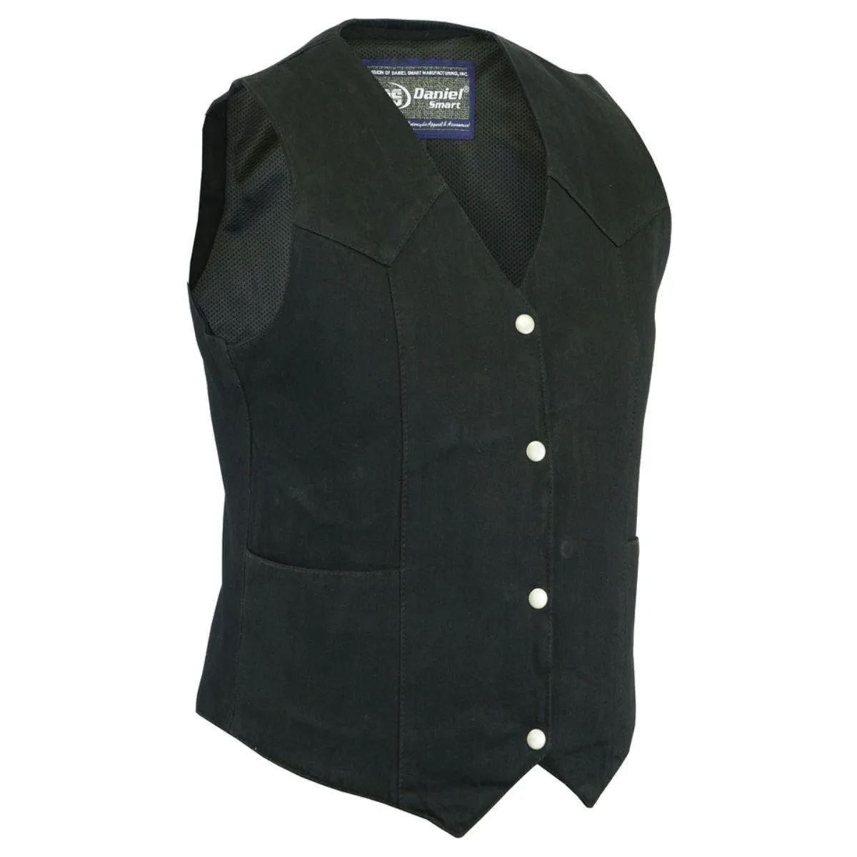 Daniel Smart Denim Classic Plain Sides Vest, Black