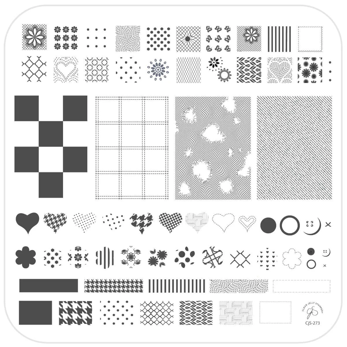 Denim Patchwork (CjS-273) Steel Nail Art Stamping Plate
