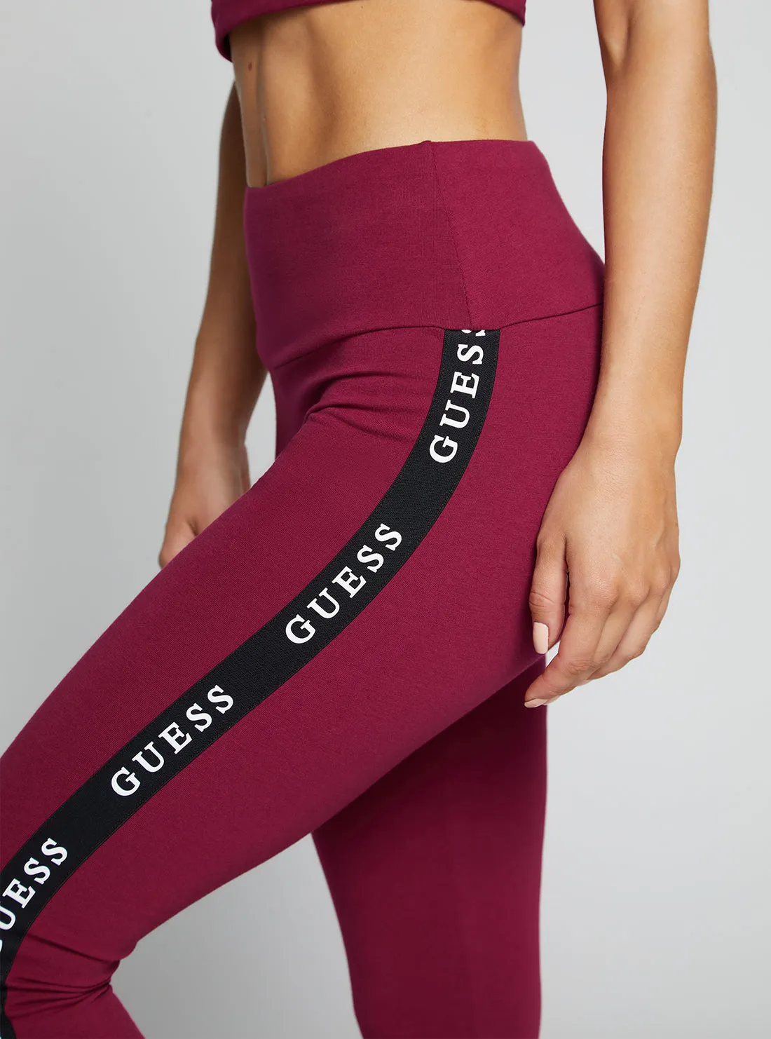 Eco Purple Aline Active Logo Leggings