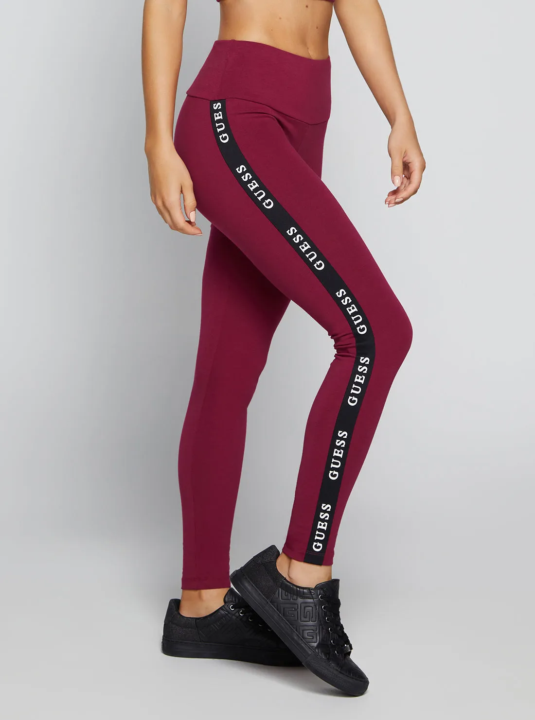 Eco Purple Aline Active Logo Leggings