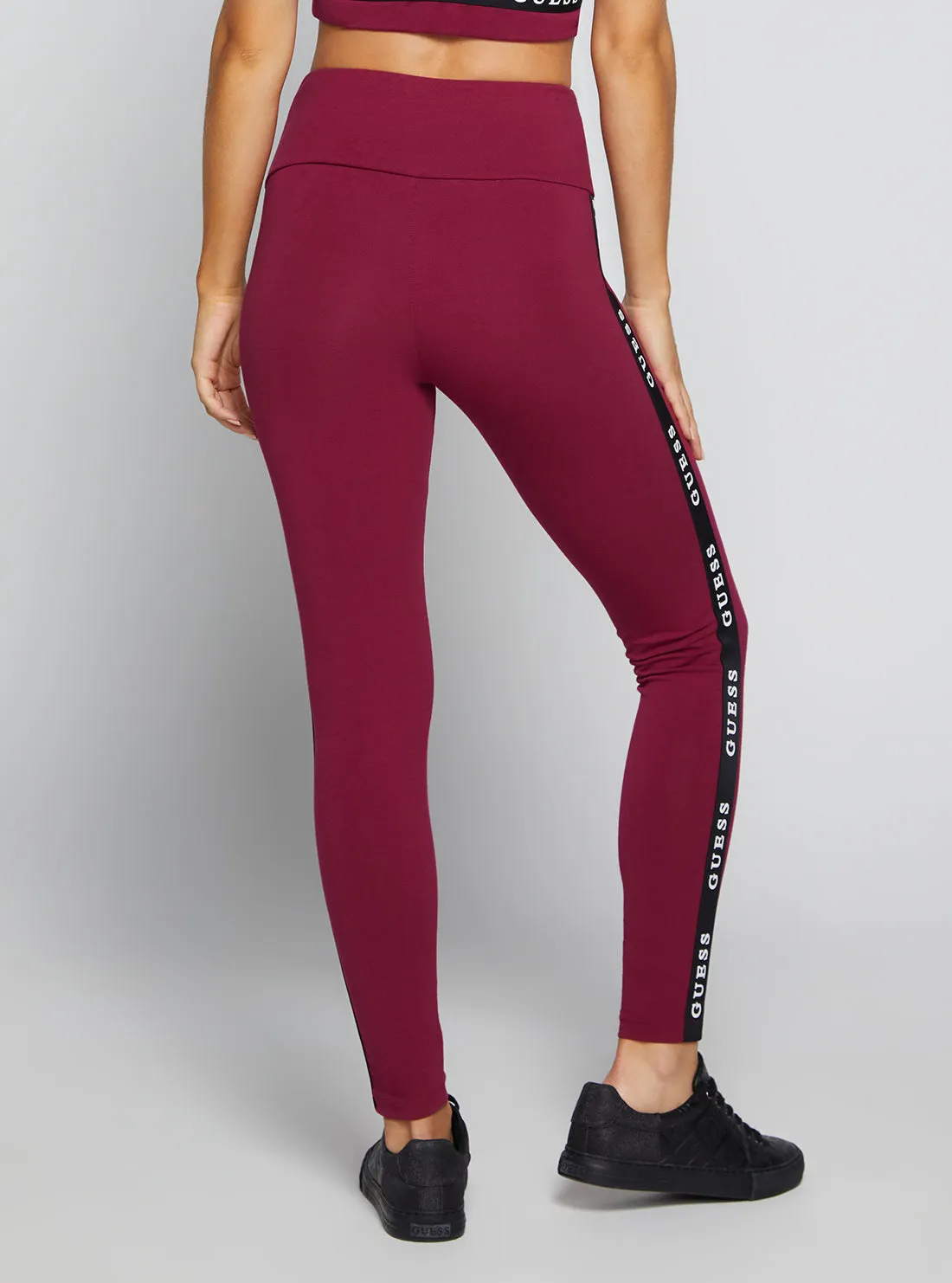 Eco Purple Aline Active Logo Leggings
