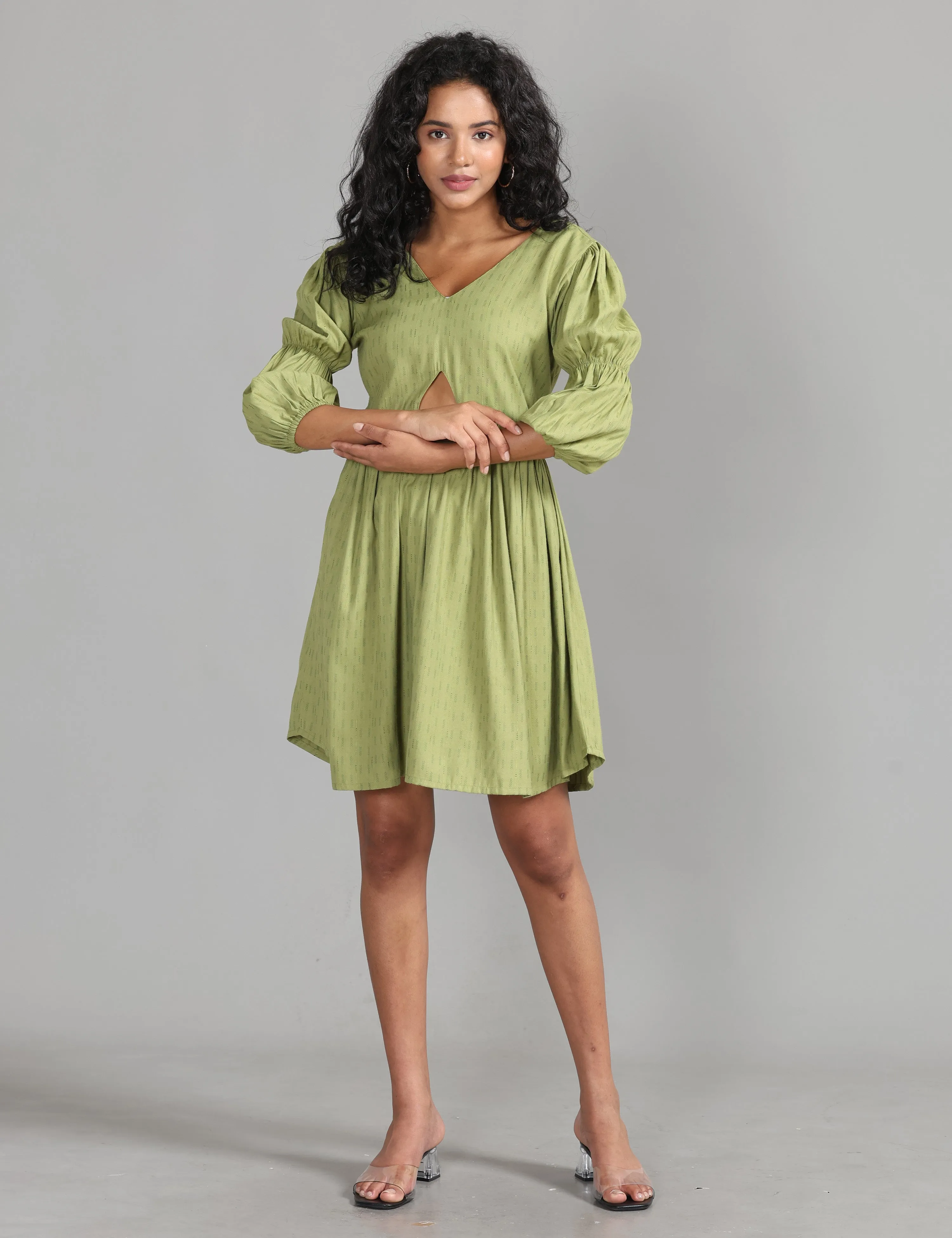Minty Freshness A-line Dress