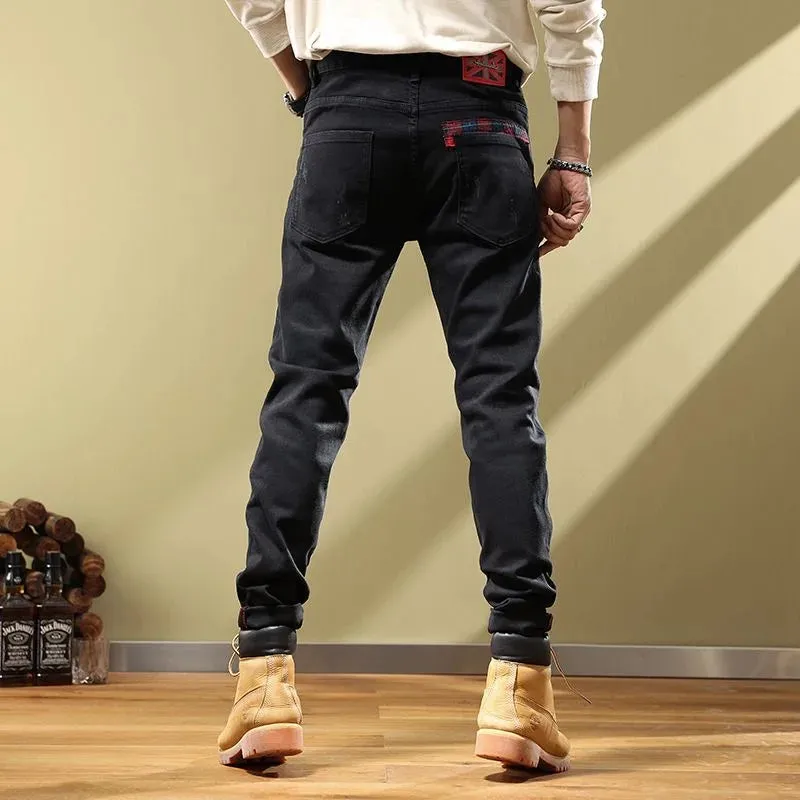Patchwork Embroidered Ripped Jeans
