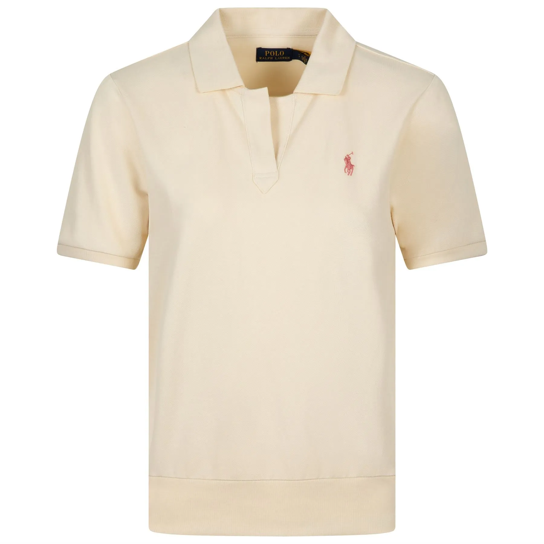 Womens Jersey Polo Shirt Cream - SS24